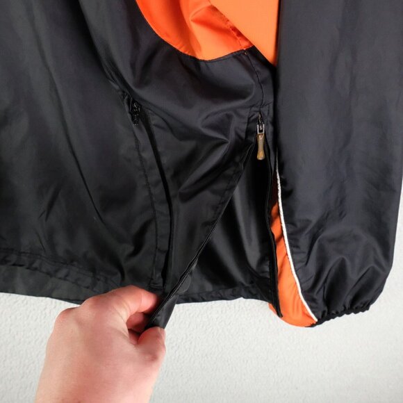 BC Lions Jacket Mens Medium Orange Black Windbreaker Quarter Zip Reebok CFL - Picture 5 of 11